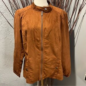 🌸NWT CHRISTOPHER & BANKS BROWN FAUX SUEDE JACKET SIZE LARGE🌸